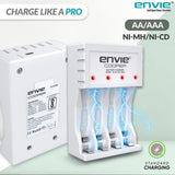 ENVIE (ECR 20 MC+4xAA2800) Standard Rechargeable Battery Charger for AA & AAA Ni-mh/Ni-Cd with 4xAA2800 Rechargeable Batteries