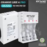 ENVIE (ECR 20 MC+4xAAA1100) Standard Rechargeable Battery Charger for AA & AAA Ni-mh/Ni-Cd with 4xAAA1100mah Rechargeable Batteries & LED Indicator