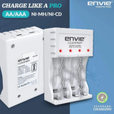 ENVIE (ECR 20MC+2800+1100) Standard Charger ECR 20 MC for AA & AAA Ni-mh/Ni-Cd Rechargeable Batteries | LED Indicator | 600MA Output Current | with 2xAA2800 & 2xAAA1100 Rechargeable Batteries