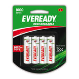 Eveready AA Rechargeable Battery | 1000 Series | Pack of 4 | Durable & Cost Effective | Low Discharge Mechanism | Ideal for High Drain Devices | 1.2V | India’s No.1 Battery Brand