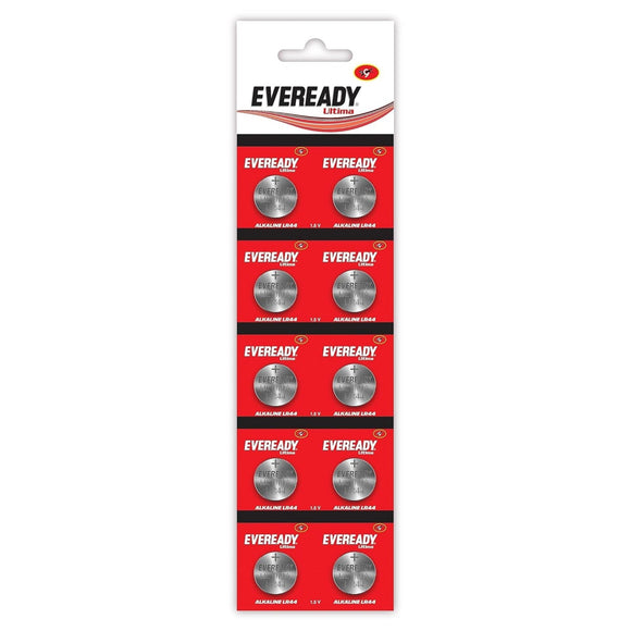 Eveready Ultima Alkaline Coin Battery 1.5V | LR44 | Lightweight & Heavy on Power | with Child Proof Packaging | Best Suited for Wearables, Calculators, Microphone, Toys & Medical Devices | Pack of 10