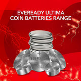 Eveready Ultima Alkaline Coin Battery 1.5V | LR44 | Lightweight & Heavy on Power | with Child Proof Packaging | Best Suited for Wearables, Calculators, Microphone, Toys & Medical Devices | Pack of 10