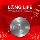 Eveready Ultima Coin Battery 3V | CR2025 | Made with High-Purity Lithium | with Child Proof Packaging | Best Suited for Car Key Fobs, Small Remotes, Medical Devices & Sensors | Pack of 5