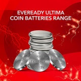 Eveready Ultima Coin Battery 3V | CR2025 | Made with High-Purity Lithium | with Child Proof Packaging | Best Suited for Car Key Fobs, Small Remotes, Medical Devices & Sensors | Pack of 5