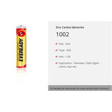 Eveready Zinc Carbon Batteries AAA 1002 Pack of 30
