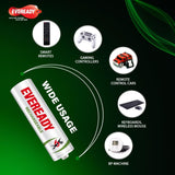 Eveready AA Rechargeable Battery | 1000 Series | Pack of 2 | Durable & Cost Effective | Low Discharge Mechanism | Ideal for High Drain Devices | 1.2V | India’s No.1 Battery Brand