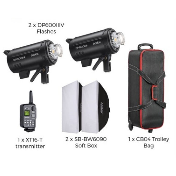 GODOX DP600IIIV Studio Strobe LED Modelling Lamp (2-Light Kit)