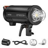 GODOX QT1200IIIM Studio Strobe Flash Light 1200W GN105 1/8000s High Speed Sync Photography Lighting Built in 2.4G Wirless System 40W LED Modeling Bulb LCD Panel with M/Multi/HSS Flash Mode