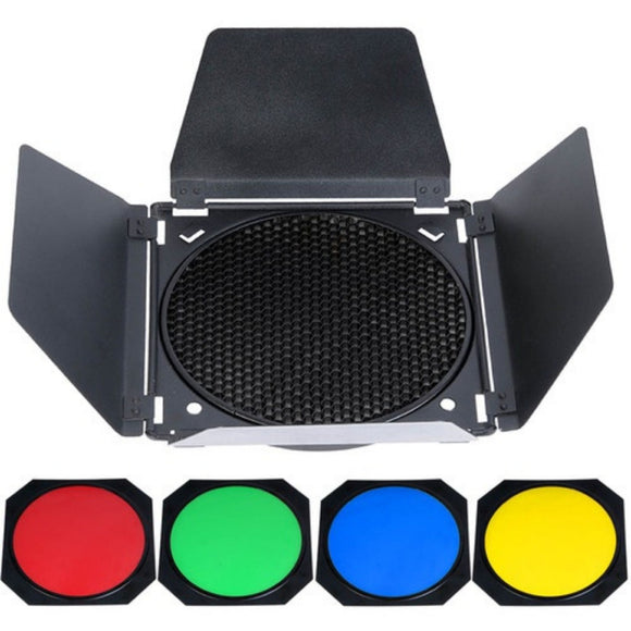 Godox BD-04 Barndoor With Filter Kit For 7 Inch Reftector