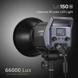 Godox Litemons LA150Bi LED Video Light, 2800K-6500K, Bowens Mount, CRI 96+ TLCI 97+, 11 FX Effect,0-100% Dimming, APP Control, for Film Shooting, Wedding, Live Broadcast, Portrait