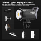 Godox Litemons LA150Bi LED Video Light, 2800K-6500K, Bowens Mount, CRI 96+ TLCI 97+, 11 FX Effect,0-100% Dimming, APP Control, for Film Shooting, Wedding, Live Broadcast, Portrait