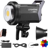 Godox Litemons LA200D LED Video Light, 5600K, Bowens Mount, CRI 96+ TLCI 97+, 8 FX Effect, 0-100% Dimming, APP Control, for Film Shooting, Wedding, Live Broadcast, Portrait