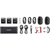 Godox MoveLink II M2 Compact 2-Person Wireless Microphone System for Cameras & Smartphones Black