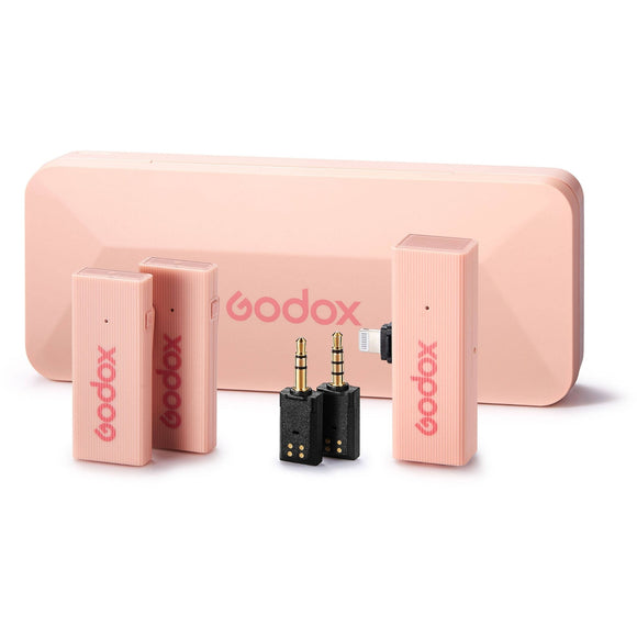 Godox MoveLink Mini LT 2-Person Wireless Microphone System for Cameras & iOS Devices - Cherry Pink
