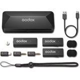 Godox MoveLink Mini LT 2-Person Wireless Microphone System for Cameras & iOS Devices - Classic Black
