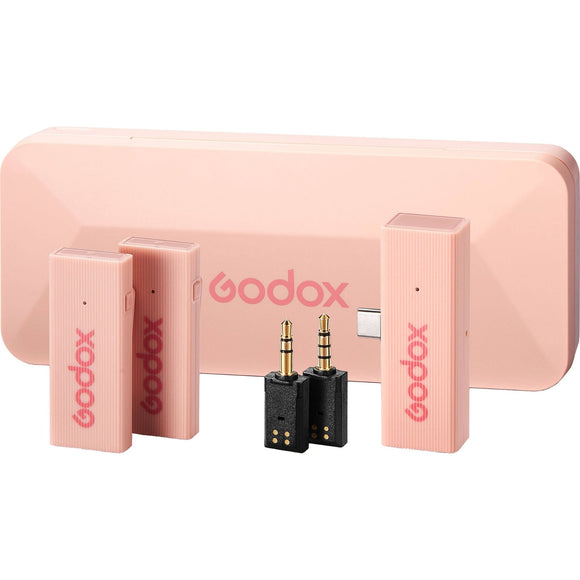 Godox MoveLink Mini UC 2-Person Wireless Microphone System for Cameras & Mobile Devices - Cherry Pink