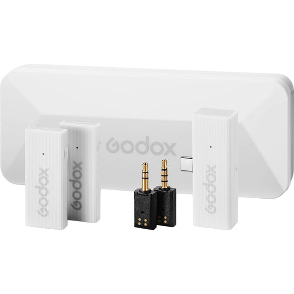 Godox MoveLink Mini UC 2-Person Wireless Microphone System for Cameras & Mobile Devices - Cloud White