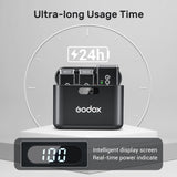 Godox WEC Kit2 Wireless Lavalier Microphone, 8H Battery Life, Dual Channel 2.4G Wireless Mic, 200m(656ft.) Range, Noise Cancelling with Charging Case for Cameras, Smartphone, PC, TikTok, YouTube