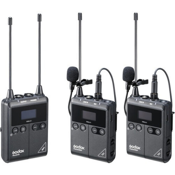 Godox WMicS1 Kit 2 Two-Person Camera-Mount Wireless Omni Lavalier Microphone System