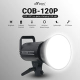 HIFFIN COB-120P Professional 120W LED Video Light for Studio Film Recording, 3200K-5600K Dimmable with Remote Control