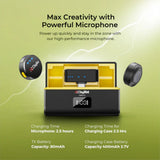 DIGITEK® (DWM 115) 2-in-1 Wireless Microphone, 2.4GHz, Magnetic Clip, Noise Reduction Lavalier Mic, 40m Range, 6Hr Battery, 360° Sound Capture for iOS & Android, Ideal Video Recording, Vlogging, Youtube