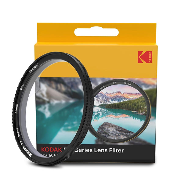 KODAK 55mm Camera Lens CPL Filter Pro Series|16 Layer Coating for DSLR Camera Lens Protection from UV Rays, Dust & Scratches| Waterproof & Oil Resistant| Circular Polarizing Lens|Black