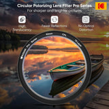 KODAK 62mm Camera Lens CPL Filter Pro Series|16 Layer Coating for DSLR Camera Lens Protection from UV Rays, Dust & Scratches| Waterproof & Oil Resistant| Circular Polarizing Lens|Black