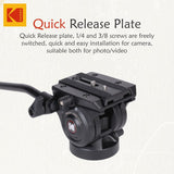 KODAK M575 with Metal Hydraulic Head & 3 Level Support Base Monopod (Black, Supports Up to 6000 g)
