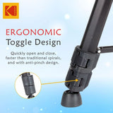 Kodak T340 (72.83 Inch) Tripod for DSLR, Camera |Operating Height: 6.06 Feet | Maximum Load Capacity up to 4 kg | Lightweight with Professional Smooth Oil Fluid Head | Carry Bag Included (Black)