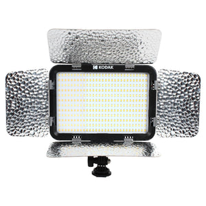 Kodak V351 LED Video Light Compatible with Adjustable Color Temp. 3200K-5600K |  348 SMD Led for Bright Light | Barn Door for Light Focus | Ideal for Photography & Shooting | Built-in Battery Power Indicator