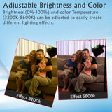 Kodak V351 LED Video Light Compatible with Adjustable Color Temp. 3200K-5600K |  348 SMD Led for Bright Light | Barn Door for Light Focus | Ideal for Photography & Shooting | Built-in Battery Power Indicator