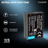 WELBORN LPE10 Rechargeable Battery Pack Compatible with Canon EOS1500D,1300D,1200D,1100D,3000D,Rebel T3,T5,T6| Canon Camera Battery