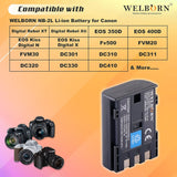 WELBORN NB2L14 / NB2LH14 Rechargeable Battery Pack Compatible with Canon DC301,DC310,DC311,DC320,DC330,DC410,DC420