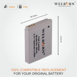 WELBORN NB6L Rechargeable Battery Pack Compatible with Digital IXUS 105 is to 95 is | PowerShot D-Series D10 PowerShot SD-Series/Digital ELPH SD1200 is to SD770 PowerShot S-Series/Digital ELPH S90