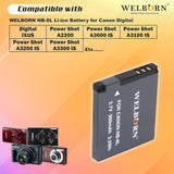 WELBORN NB8L Rechargeable Battery Pack Compatible with Canon Digital IXUS | Power Shot A2200, A3000is, A3100is, A3200is, A3300is | Canon Camera Battery