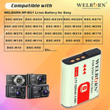 WELBORN NP-BG1 (1200 mAh) Rechargable Battery Pack for Sony Cyber Shot Digital Camera | Compatibility - W80, W100, W130. W70, W30, and W55