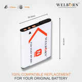 WELBORN NP-BN1 (1200 mAh) Rechargable Battery Pack for Sony DSC-WX80 DSC-WX70 DSC-WX60 DSC-WX50 DSC-WX30 DSC-WX220 DSC-WX200 DSC-WX170 DSC-WX150 DSC-W830 DSC-W810 DSC-W800 DSC-W730 DSC-W710