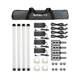 Nanlite PavoTube II 15X 2' RGBWW LED Pixel Tube with Internal Battery 4 Light Kit