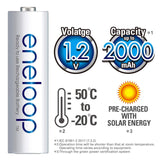 Panasonic eneloop BK 3MCCE/4BN AA Ni-MH Pre-Charged Rechargeable Batteries, 4-Pcs
