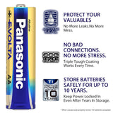 Panasonic Evolta  LR6EGDG Premium AA Alkaline 1.5V Batteries - Long-Lasting, Anti-Leak Seal, Power Protection for up to 10 Years - Pack of 4
