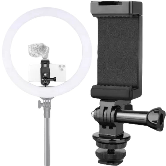 Apramatt Phone holder with hot shoe on top | perfect for photographers, videographers, and content creators
