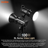 GODOX SL100D /Accurate Color Rendering/ provides compatibility with numerous light modifiers,Smartphone APP/2.4G Wireless