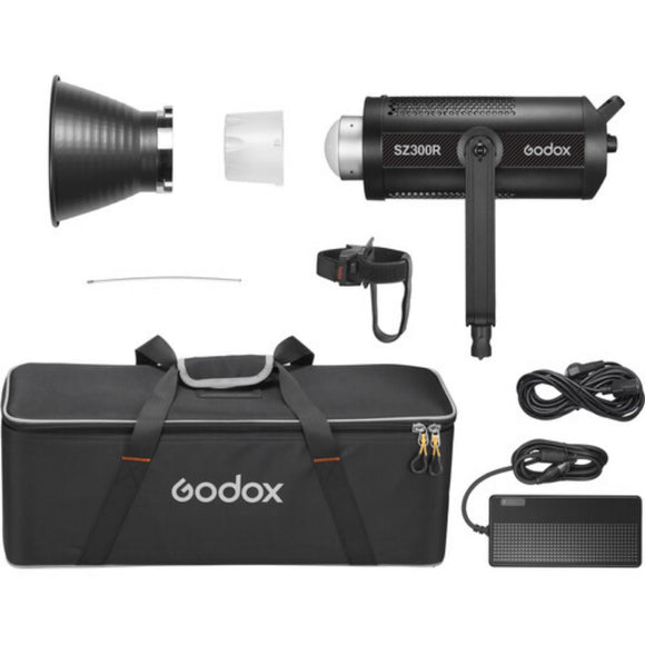 GODOX SZ300R /2500-10000K / CCT mode/HSI mode /RGBW mode /GEL mode /FX mode, 2.4G wireless control/DMX512 control /light body control