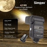 Simpex 621RX with in-built trigger, Universal Electronic Flash Speedlite for DSLR Cameras Canon Nikon Pentax Olympus with Standard Hot Shoe Mount (with Trigger)