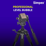 Simpex 880 plus (165 cm) Platinum Aluminum Light Weight Tripod, with Fluid Video Head, for DSLR & Video Cameras, Maximum Operating Height: 5.90 Feet, Maximum Load : 6 kgs (Black)