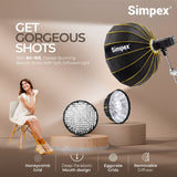 Simpex BX 105 pro (105cm) beauty dish softbox, collapsible, transportable and light weight bowens mount with grid for photography and studio lighting with removable diffuser