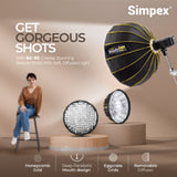 Simpex BX 85 pro (85 cm) beauty dish softbox, collapsible, transportable and light weight bowens mount with grid for photography and studio lighting with removable diffuser