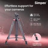 Simpex DV 7200 Platinum Heavy Duty Tripod with Professional Pan Head with Quick Release Plate Maximum Operating Height: 1984 mm, Max Load Upto: 15 kgs