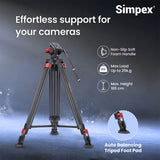Simpex DV 7500 Platinum Heavy Duty Tripod with Professional Pan Head with Quick Release Plate Maximum Operating Height: 1984 mm, Max Load Upto: 25 kgs