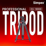 Simpex DV 9000 professional heavy duty video tripod with 2 way adjustable pan head 7 feet max height and upto 20 kg of payload